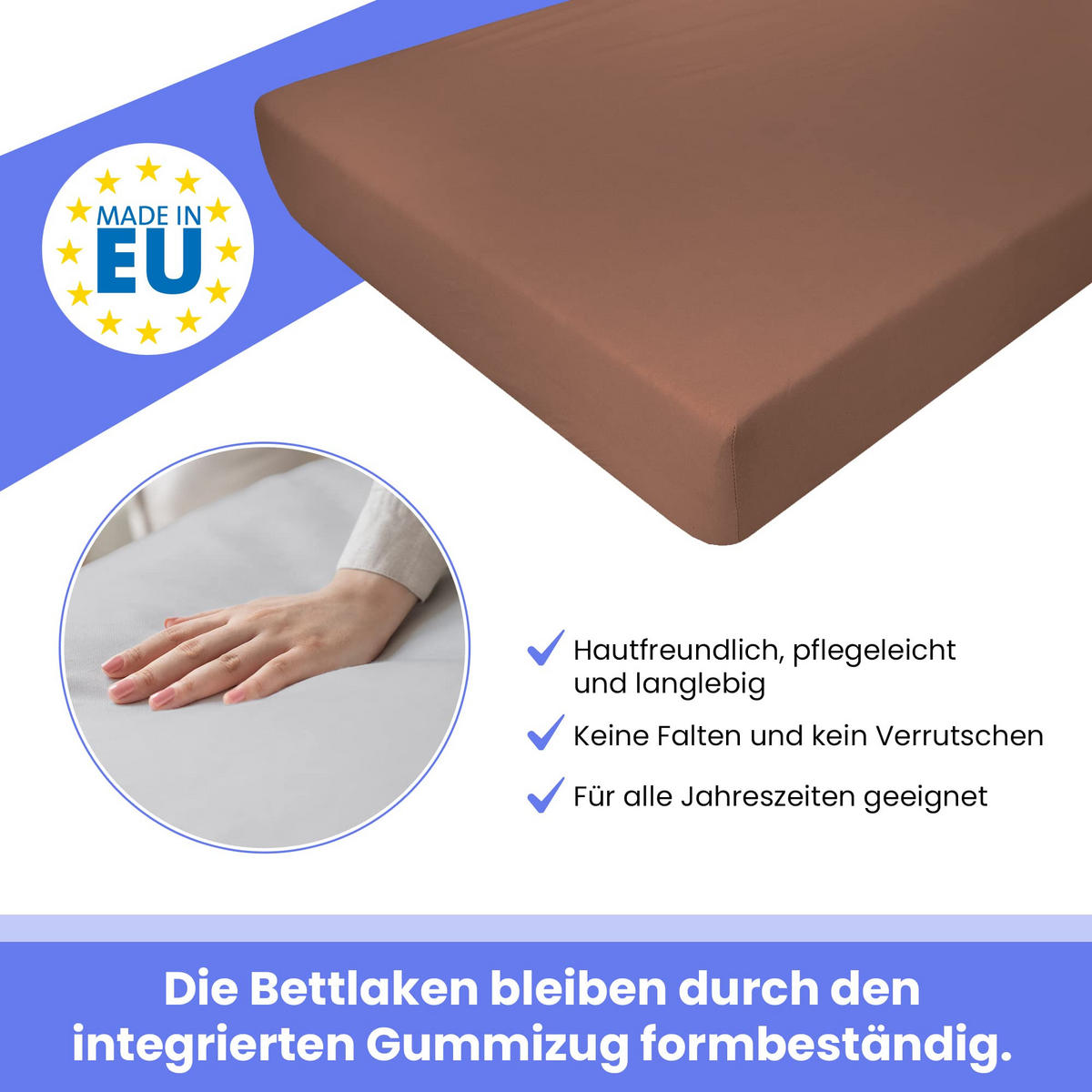 SPANNBETTLAKEN 140/200 cm, Jersey Elastisch 100 % Baumwolle Schokoladenbraun - Dunkelbraun, Textil (140/200cm) - Best For Home