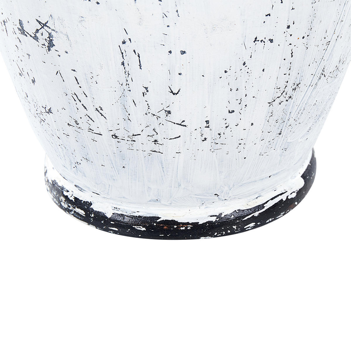DEKOVASE Terrakotta schwarz Massalia - Schwarz, Stein (33cm) - Beliani