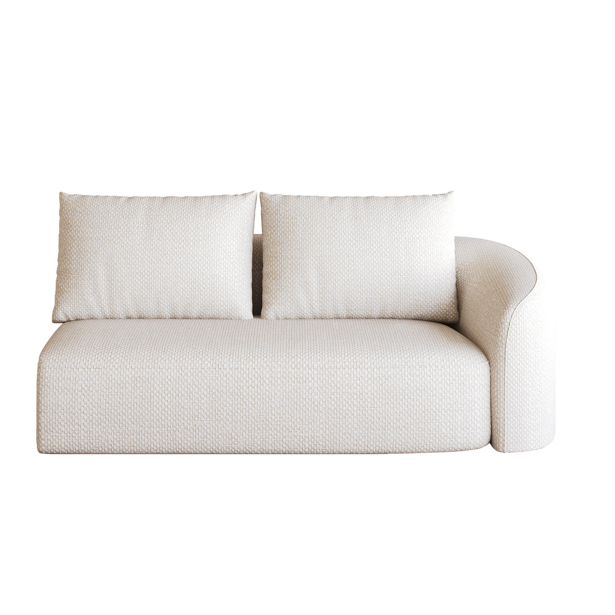 SOFAELEMENT DE-34711 Rechts-2-Sitzer Weiß - Weiß, Textil (90/85/160cm) - ComfortXL