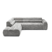 4-SITZER modulares Ecksofa VEER L Links, 283 x 190 cm, Chenille Webstoff Grau - Schwarz/Grau, Holz/Kunststoff (283/190cm) - Muffo