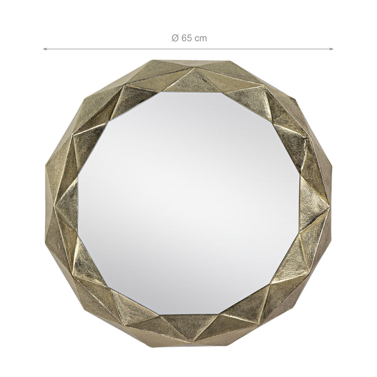 WANDSPIEGEL Ø65 cm rund Gold aus Glas und Aluminium Metallrahmen - Goldfarben, Metall (65/8/65cm) - WOMO-DESIGN