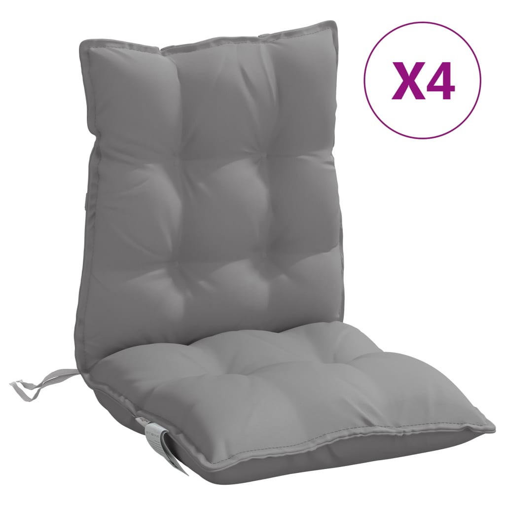 NIEDRIGLEHNER-AUFLAGEN 4Er Set Grau Oxford-Gewebe - Grau, Textil (50/7/100cm) - vidaXL