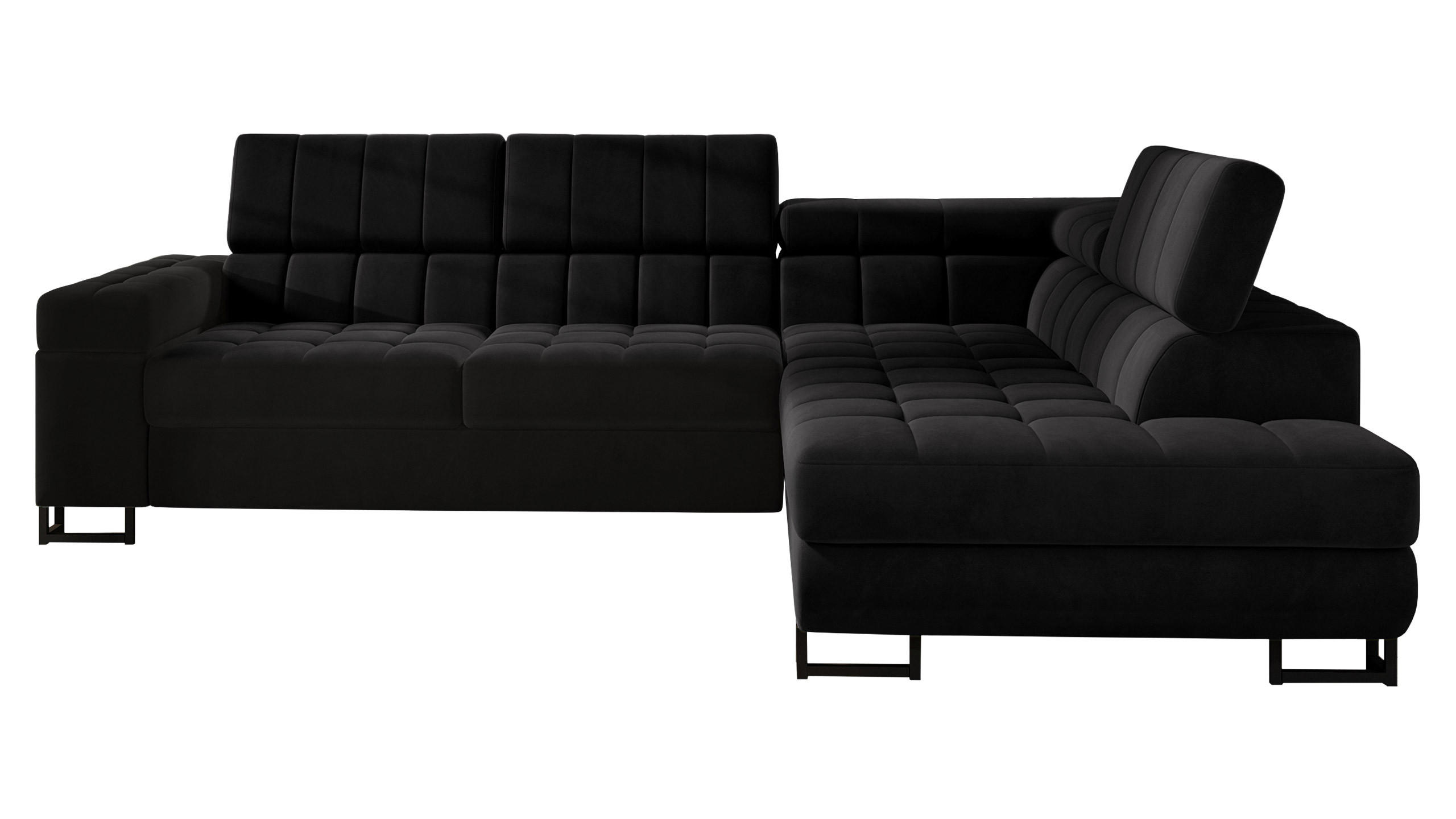 ECKSOFA Laris, Seite: Rechts - Schwarz, Holz/Textil (271/203cm) - MIRJAN24