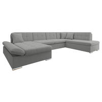 ECKSOFA Bergen, Seite: Links - Silberfarben/Alufarben, Holz/Textil (345/76/205cm) - MIRJAN24