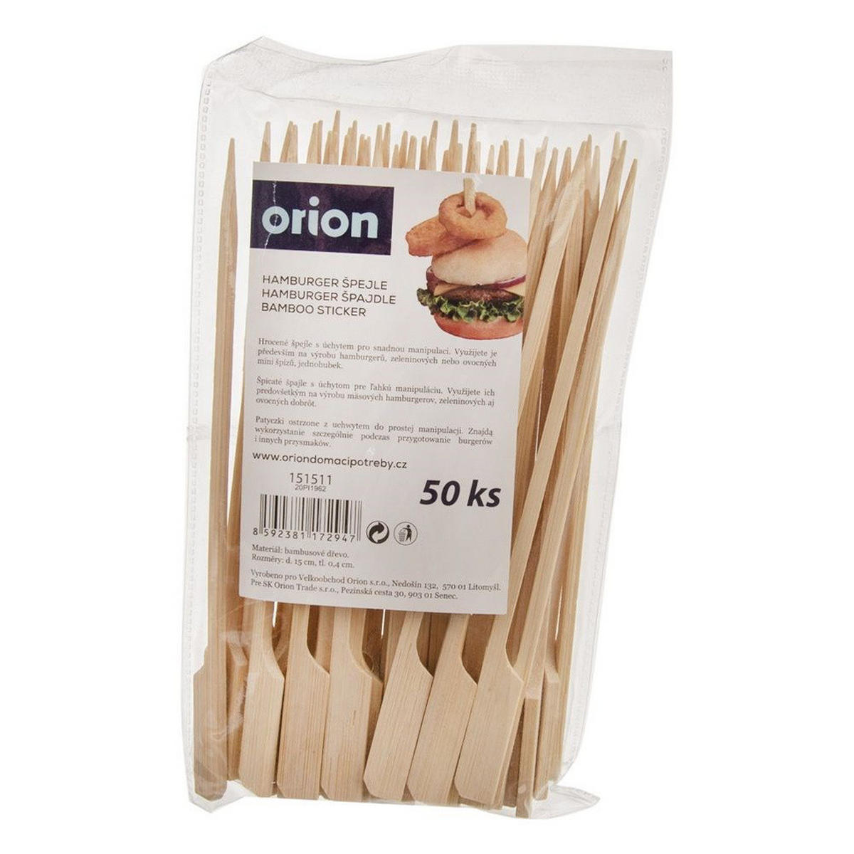 ZAHNSTOCHER für Burger Bambus 15 cm 50 Stück. - Kirschbaumfarben, Holz (15cm) - Orion 
