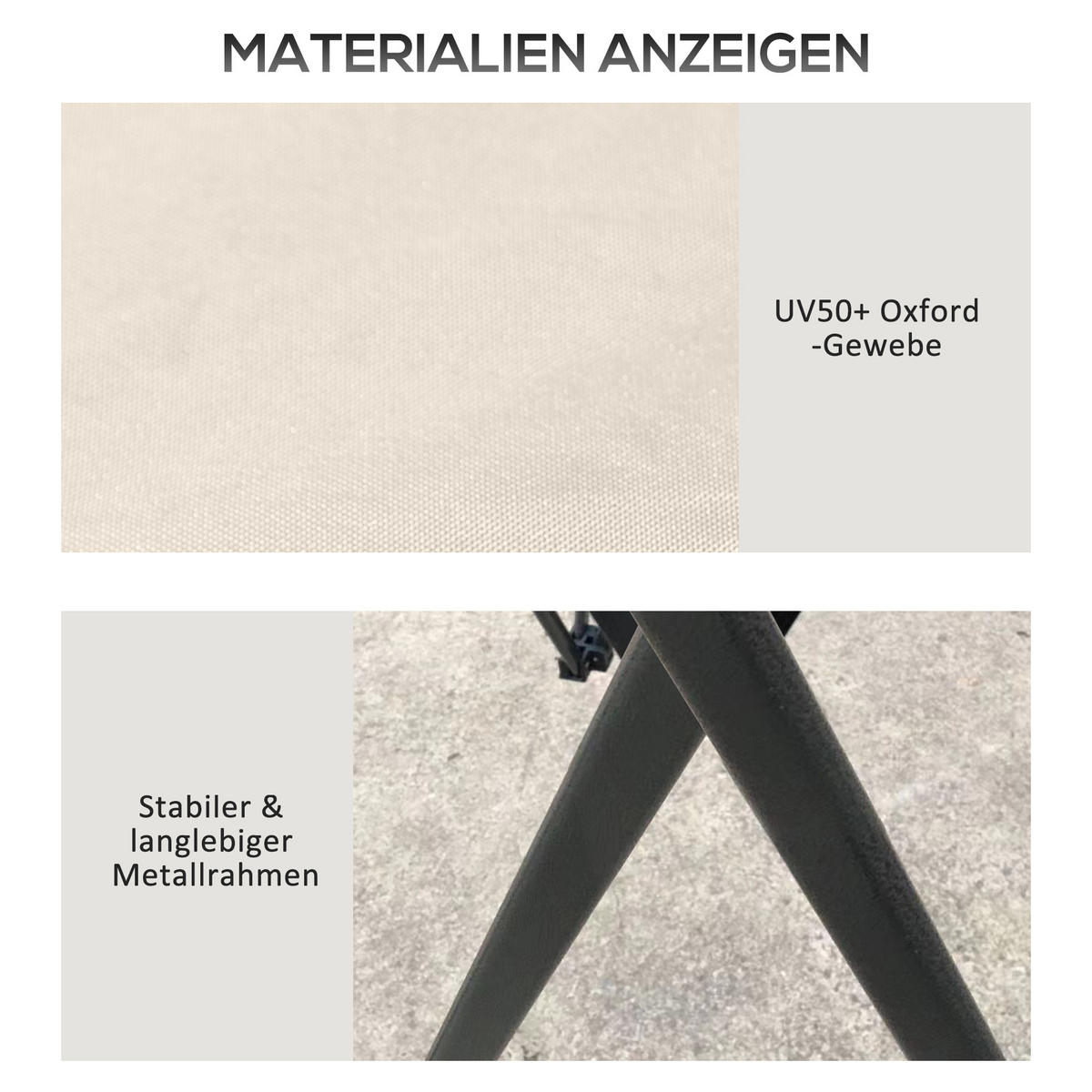 FALTPAVILLON, Grau, Polyesterstoff - Beige, Kunststoff (392/283/392cm) - Outsunny