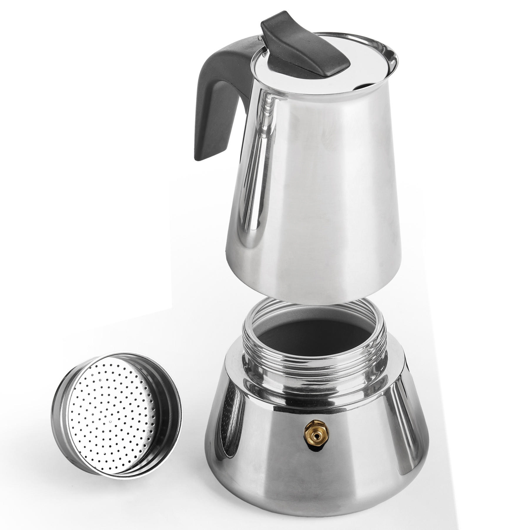 ESPRESSOKOCHER Edelstahl Tomy Induktion - Silberfarben, Metall (10/17/12cm) - Kinvara
