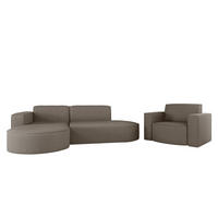 SOFASET Palma In Scala - Grau, Holzwerkstoff/Textil (236/78/165cm) - Fun Möbel