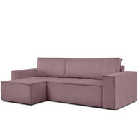 ECKSOFA-LINKS/RECHTS NAPI Schlaffunktion mit Cordbezug, lila - Violett/Schwarz, Textil (262/148cm) - KONSIMO®