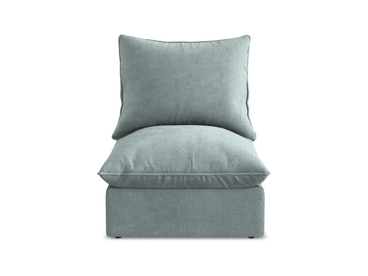SOFAELEMENT Strukturstoff Blau - Pastellblau/Schwarz, Holzwerkstoff/Kunststoff (75/77/90cm) - Makamii