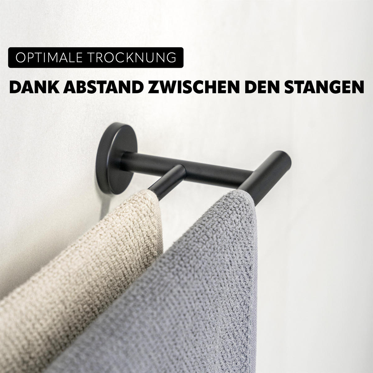 BADETUCHSTANGE PIAZZA BLACK, schwarz - Schwarz, Kunststoff (70/6/14cm) - bremermann