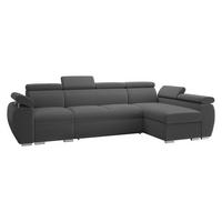 ECKSOFA Boston LCP, Seite: Rechts 1P(65)+2R+LCP - Silberfarben/Grau, Holz/Textil (320/170cm) - MIRJAN24