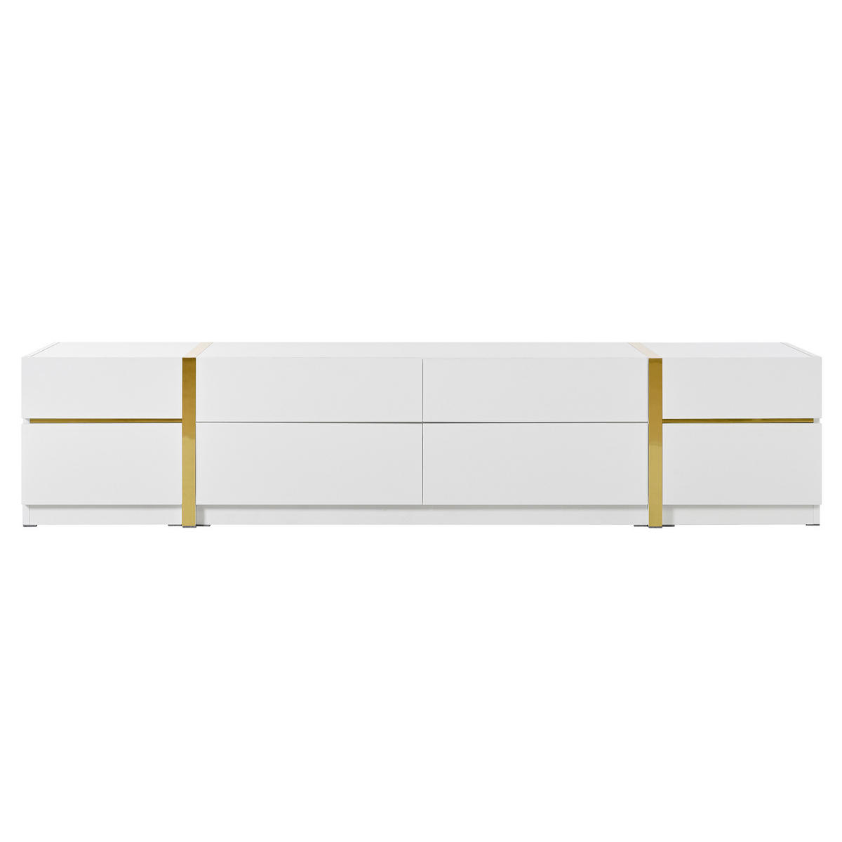 TV-LOWBOARD 180/40/38 cm mit 4 Schubladen und 2 Türen in Weiß - Weiß, Holzwerkstoff (180/38/40cm) - BEAOK