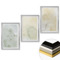 WANDBILDER 3er Set - 40x60 cm Silberner Rahmen - Pastellfarbene Aquarelltexturen - Silberfarben, Kunststoff (40/60cm) - ArtPrintCave