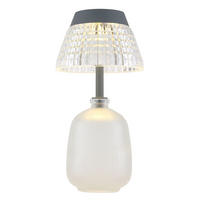 LED SOLARLEUCHTE Tischleuchte Glas Klar - Weiß, Glas (13.5/13.5/27cm) - Globo Lighting