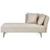 CHAISELONGUE beige rechtsseitig Riom - Beige/Schwarz, Textil (156/75/77cm) - Beliani