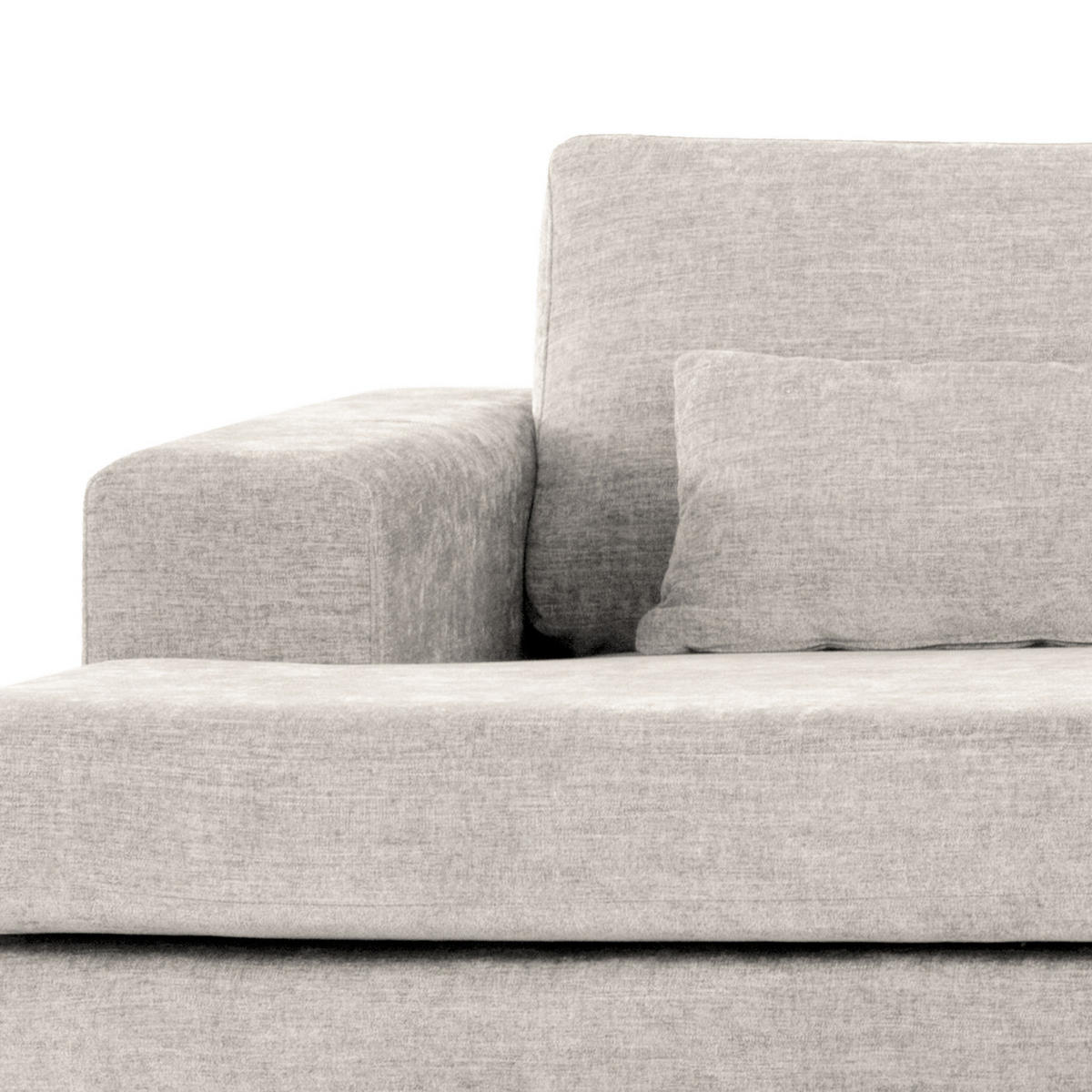 WOHNLANDSCHAFT mit Longchair - Eichefarben/Grau, Eichenholz/Textil (371/81/219cm) - home24