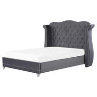 POLSTERBETT 160/200cm Grau Ayette - Grau, Textil (160/200cm) - Beliani
