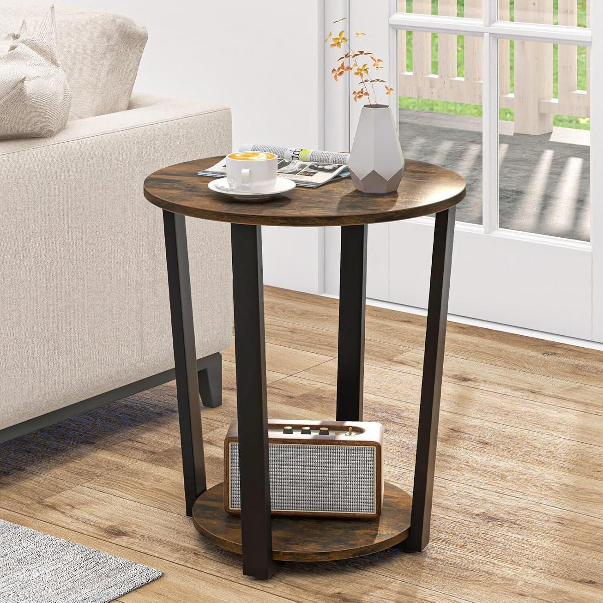 BEISTELLTISCH 56cm Braun - Braun, Holz (50/50/56cm) - COSTWAY