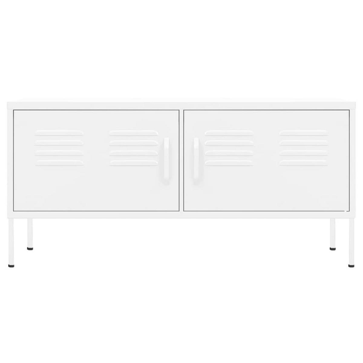 TV-SCHRANK Weiß 105/35/50 Cm Stahl - Weiß, Metall (105/50/35cm) - vidaXL