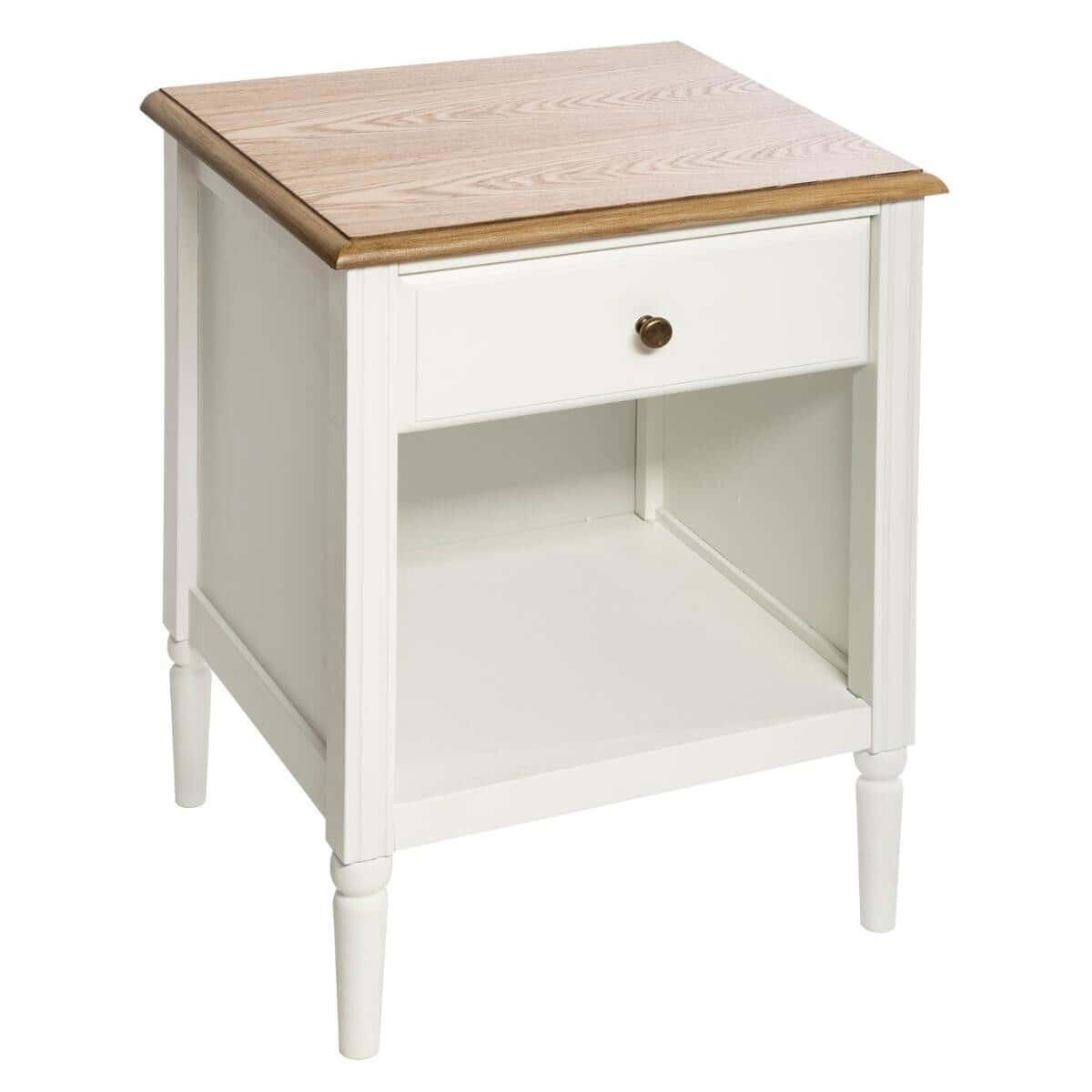 NACHTTISCH mit Schublade Solen 45/40/61 cm - Weiß, Holz/Holzwerkstoff (40/61/45cm) - Atmosphera Createur d´interieur