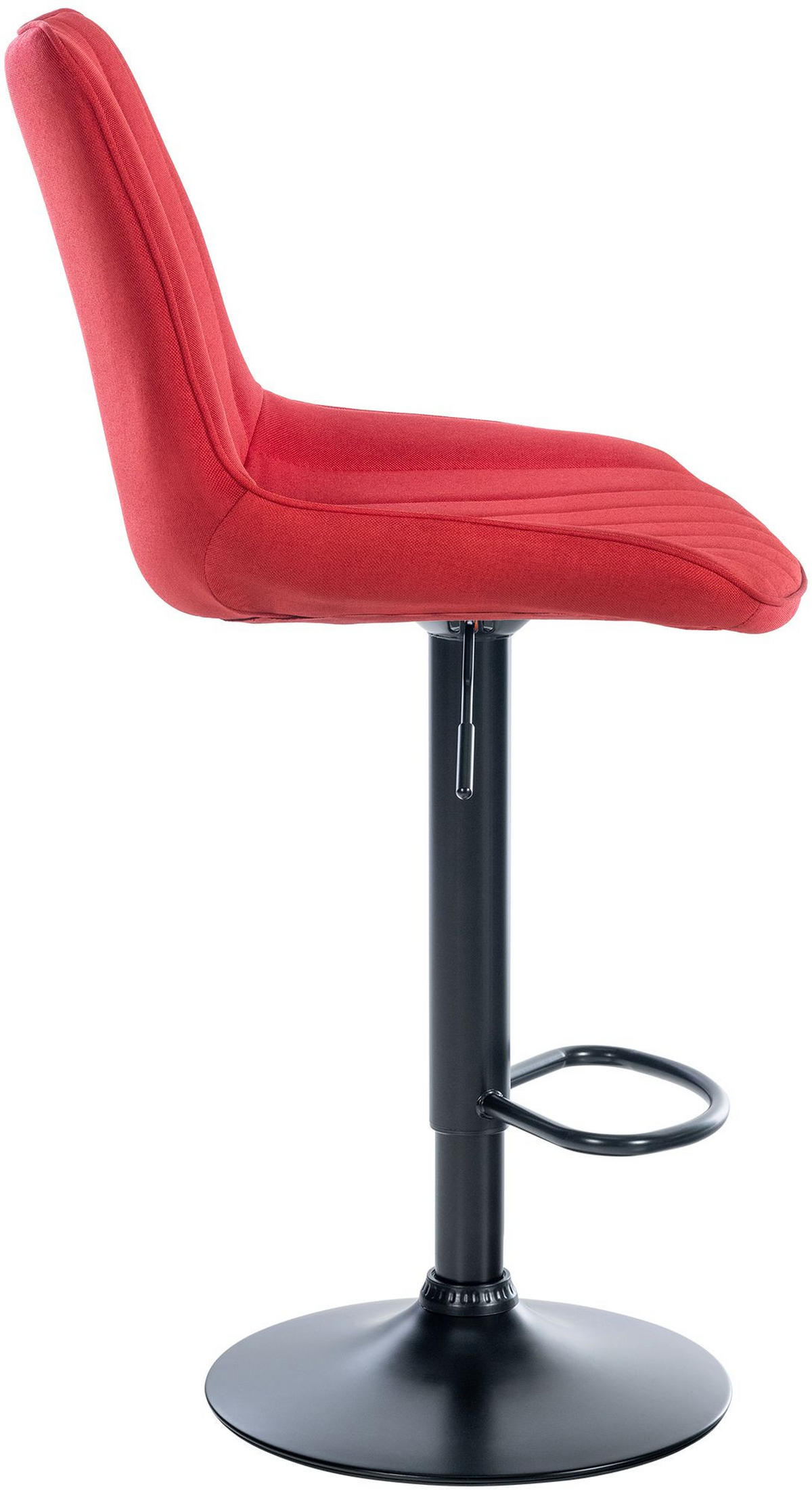 BARHOCKER Stoff rot - Rot/Schwarz, Textil/Metall (49.5/91/50cm) - CLP