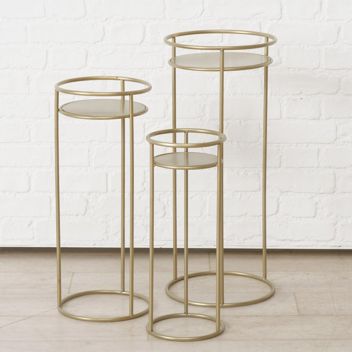 BLUMENSTÄNDER Metall Ricky 50-70 cm 3er-Set - Goldfarben, Metall (30/30/70cm) - Boltze Home
