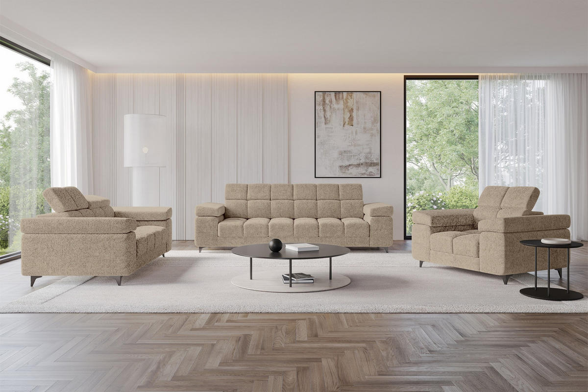 SOFA 2-Sitzer LORD-S1 194x97x90 cm Braun Chenille - Braun, Holzwerkstoff/Textil (194/90/97cm) - ALTDECOR