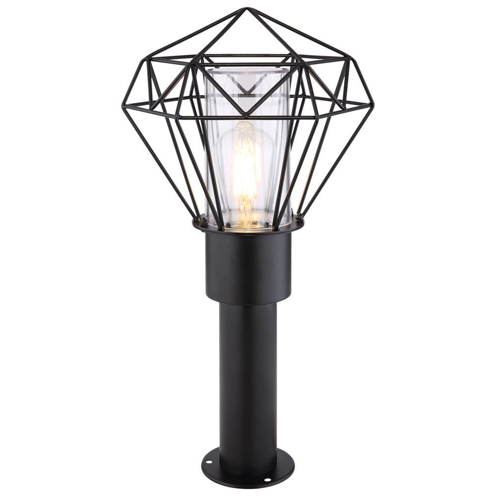 WEGELEUCHTE Edelstahl Schwarz Gitteroptik - Schwarz, Metall (22.5/25.5/50cm) - Globo Lighting