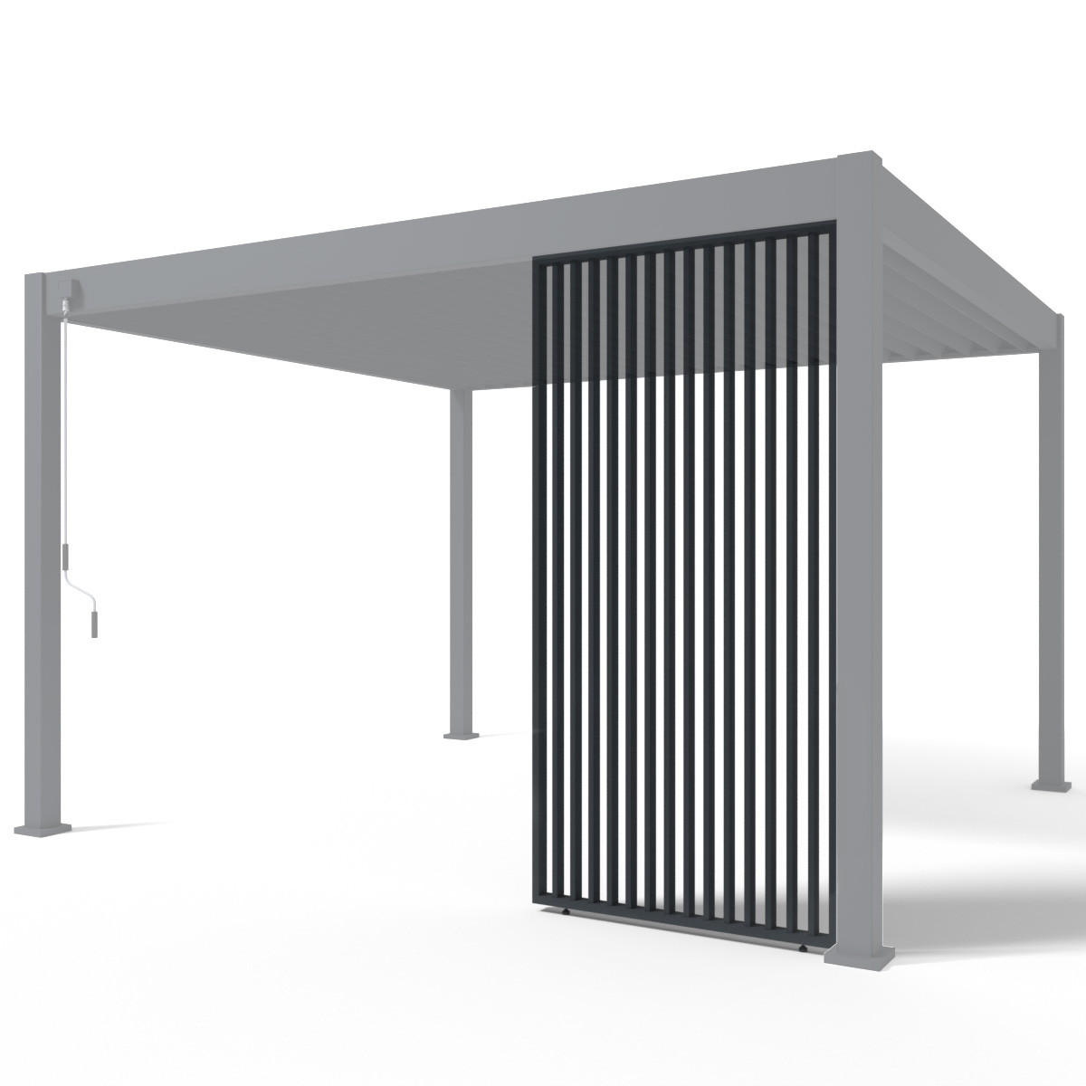 SEITENWAND Vertikale Lamellenwand Paneel 113 cm Zubehör für Trumpf & Superior Pergola Aluminium Anthrazit - Anthrazit, Metall (113/234/6cm) - PergoLine