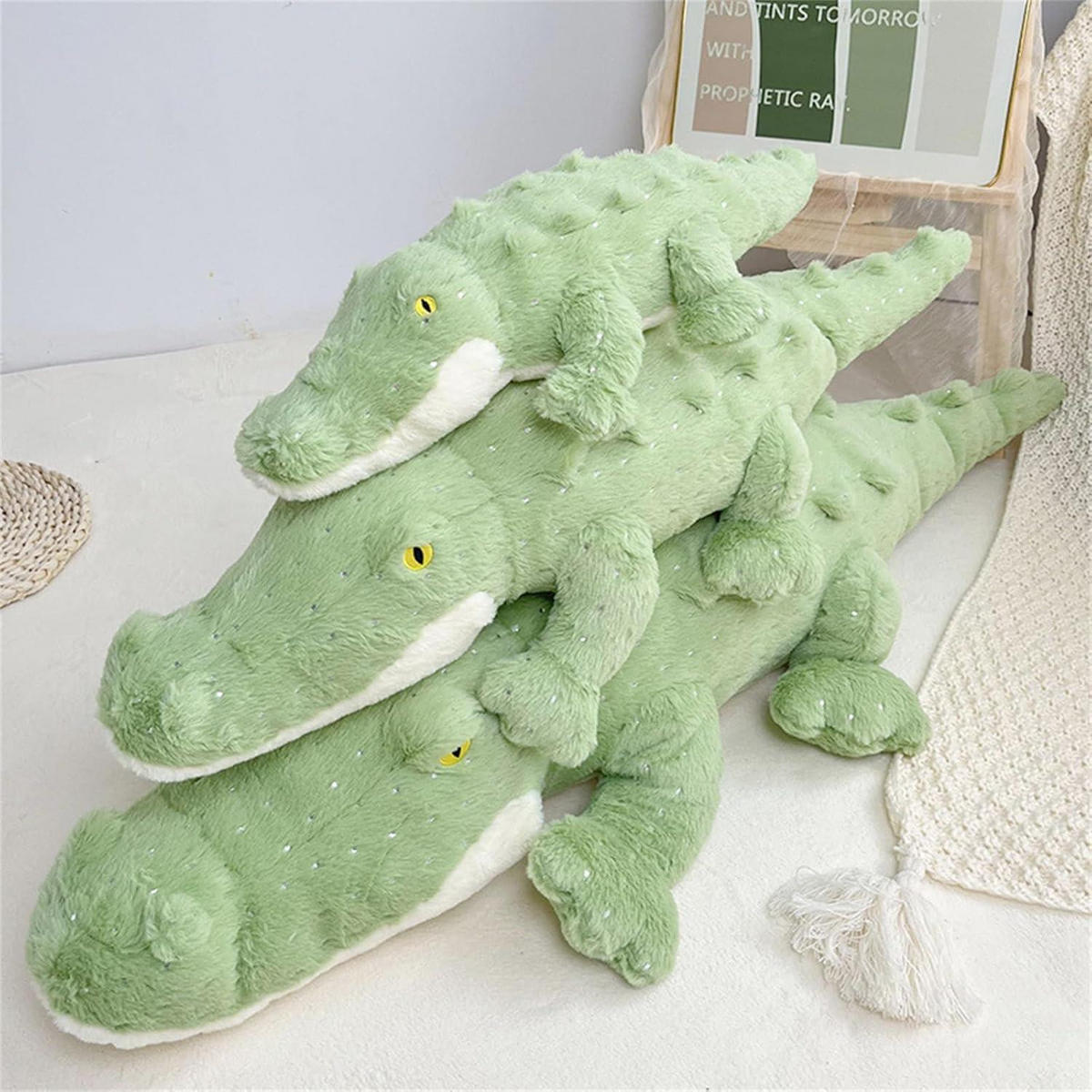 STOFFTIER Krokodil 55 cm - Grün, Textil (15/55cm)