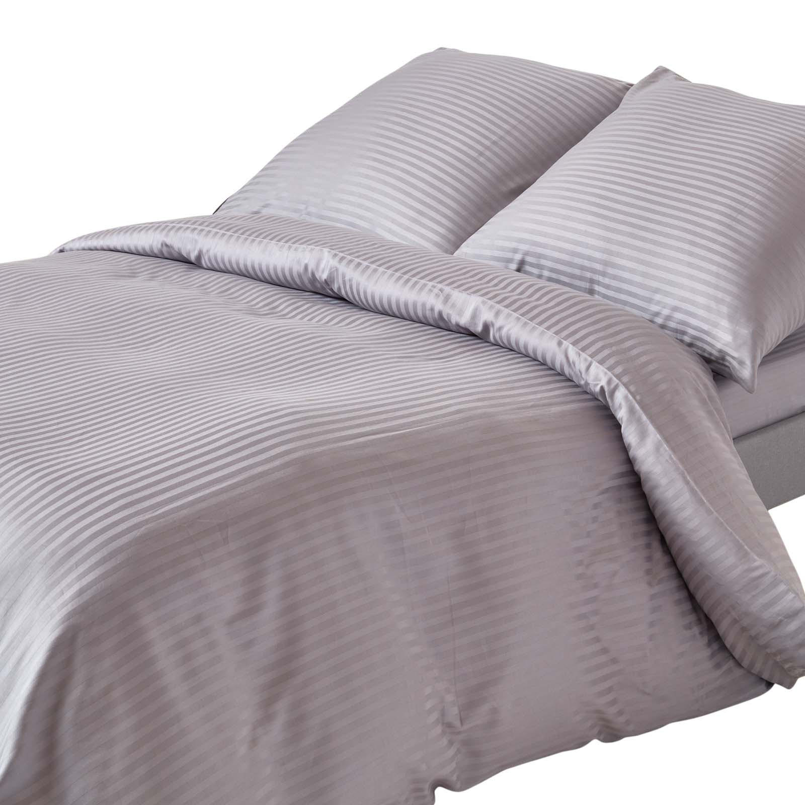 BETTWÄSCHE Damast Fadendichte 330 - Grau, Textil (240/220cm) - Homescapes