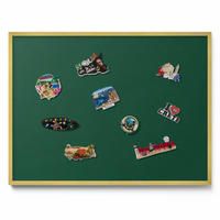 MAGNETTAFEL 80x60 cm Goldener Rahmen Dunkelgrün - Mintgrün, Metall (80/60/0.4cm) - TULUP