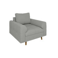 SESSEL Alma Hellgrau Cord - Hellgrau/Braun, Holz/Textil (97/81/93cm) - S-Style Möbel