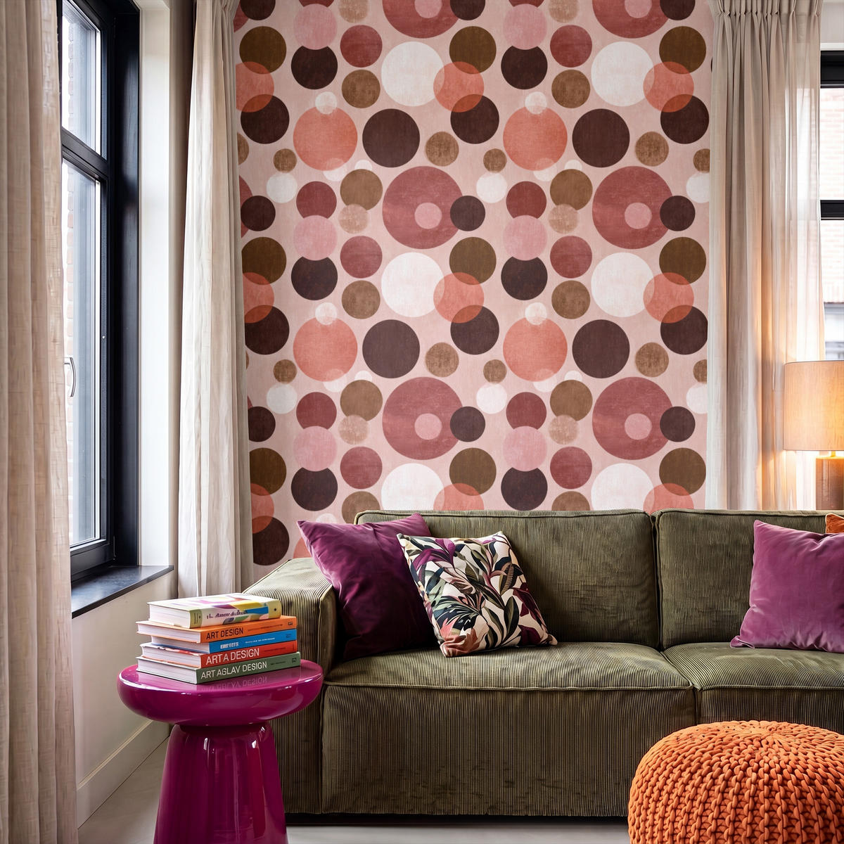 TAPETE - Kreise - Modern - Farbenfroh - 160x240 cm - Multicolor, Papier (160/240cm) - OnlyWow