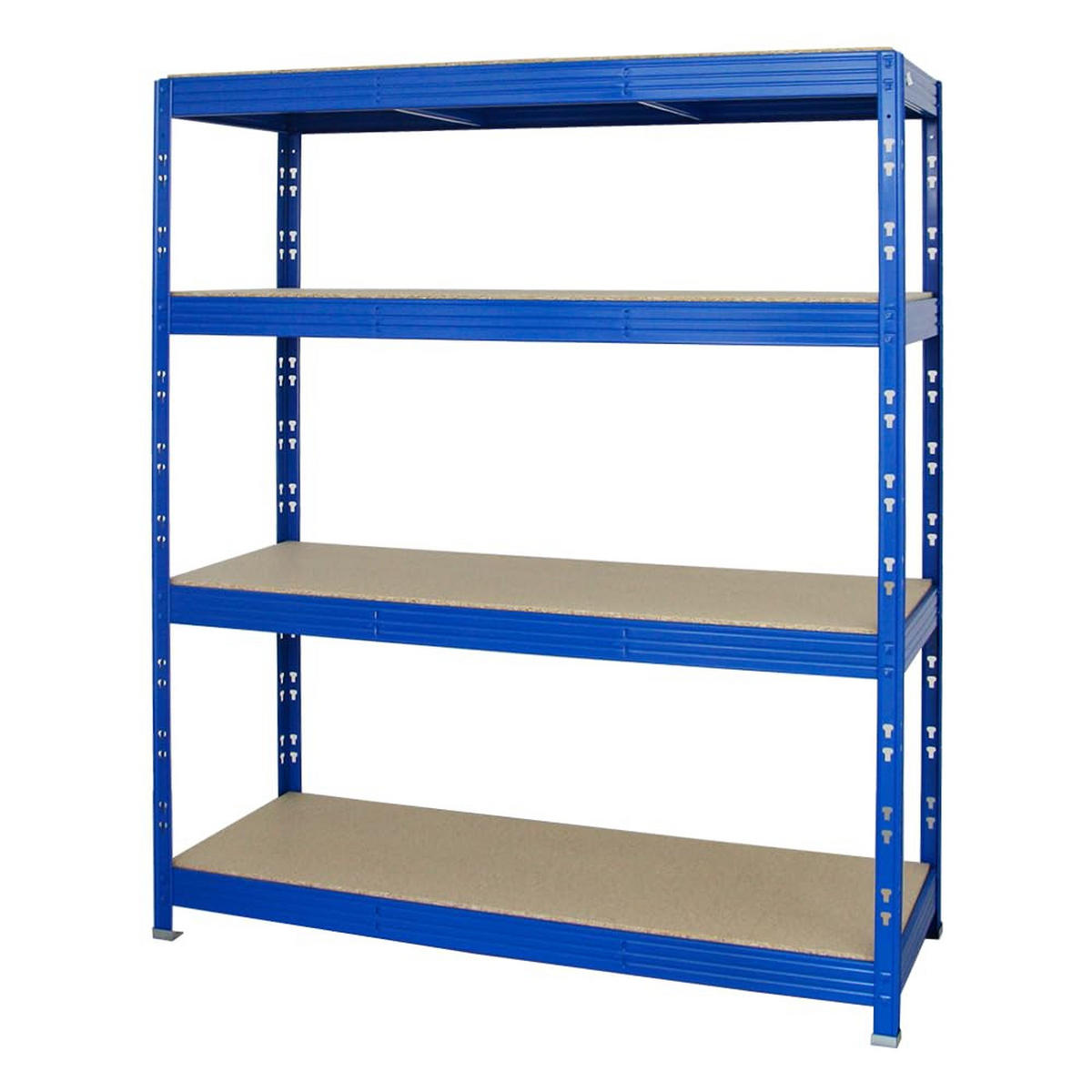 SCHWERLASTREGAL Rhino 180x160x60 cm 4 Spanplatten-Ebenen 16mm Fachlast 500 kg Blau - Blau, Metall (160/180/60cm) - PROREGAL