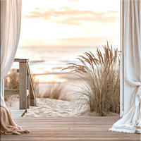 GLASBILD 50x50 cm Strand & Meer beige-weiß - Beige, Glas (50/50cm) - artissimo
