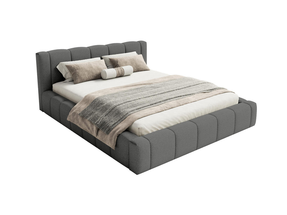 POLSTERBETT Nedi 160x200 cm, Anthrazit - Anthrazit, Textil (160/200cm) - Fedve