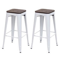 BARHOCKER Weiß 2er-Set - Weiß, Holz (42/76/42cm) - MCW