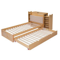 BETT mit Ausziehbett 90x200 cm Holzwerkstoff Natur - Braun, Holz (90/200cm) - Meubliv