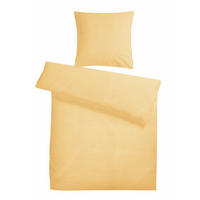 SEERSUCKER-BETTWÄSCHE 155x220 gestreift Sommer Bettbezug Bügelfrei aus 100% Baumwolle, Bettbezüge Streifen Muster Gelb - Gelb, Textil (155/220cm) - Carpe Sonno