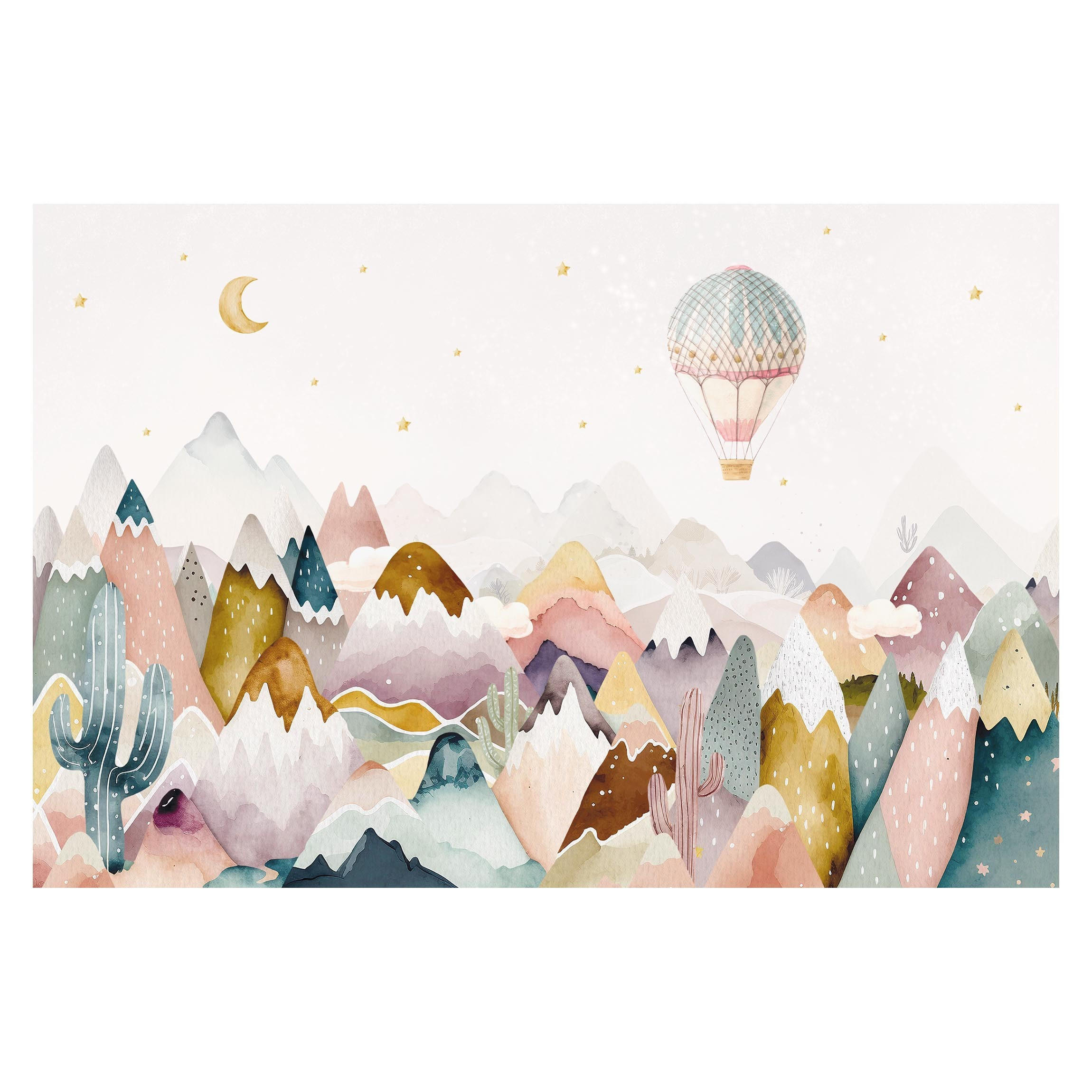 FOTOTAPETE Boho Berglandschaft 432/290 cm - Multicolor, Papier (432/290cm) - Bilderwelten