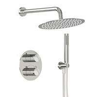 DUSCHARMATUR SFS-5008 Chrom, Unterputz, Thermostat, 300-mm-Kopfbrause, Handbrause, 400-mm-Duscharm - Chromfarben, Metall (30/19/40cm) - Everstein
