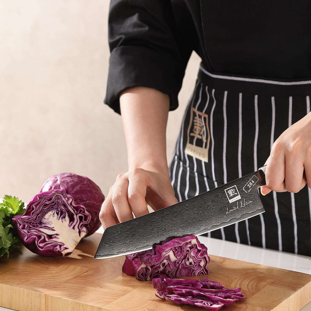 CHEFMESSER 21 cm - Schwarz, Holz/Metall (35cm) - Zayiko