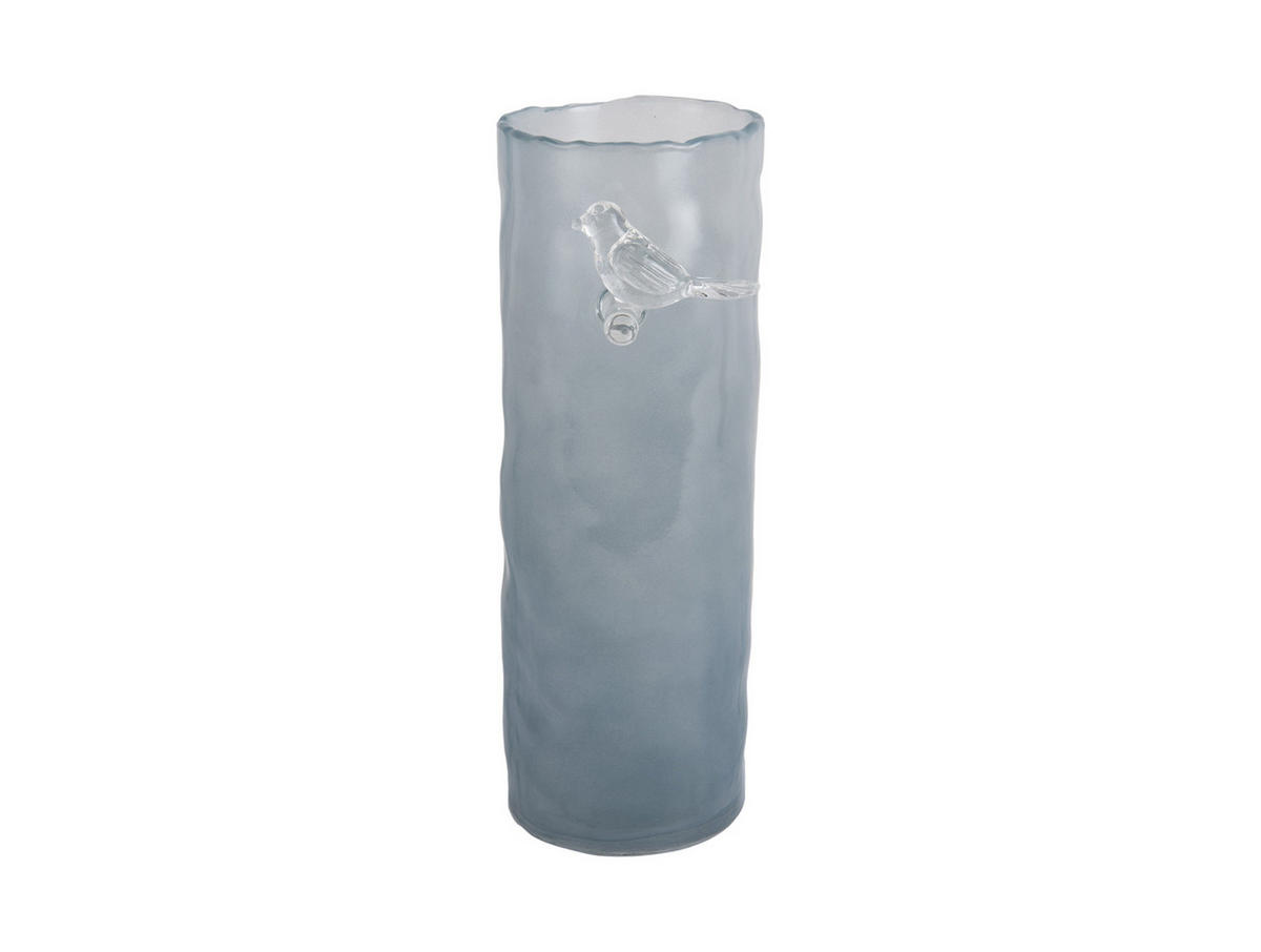 VASE Bird On Branch 9/9/27 cm - Blau, Glas (9.5/27cm) - Present Time