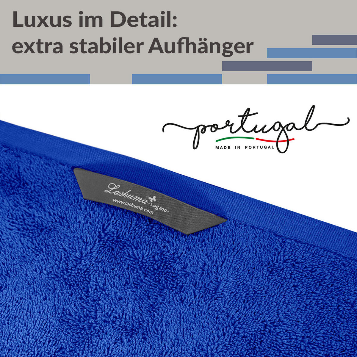 DUSCHTUCH Lugano Königsblau 2er 70x140 cm - Dunkelblau, Textil (70/140cm) - Lashuma