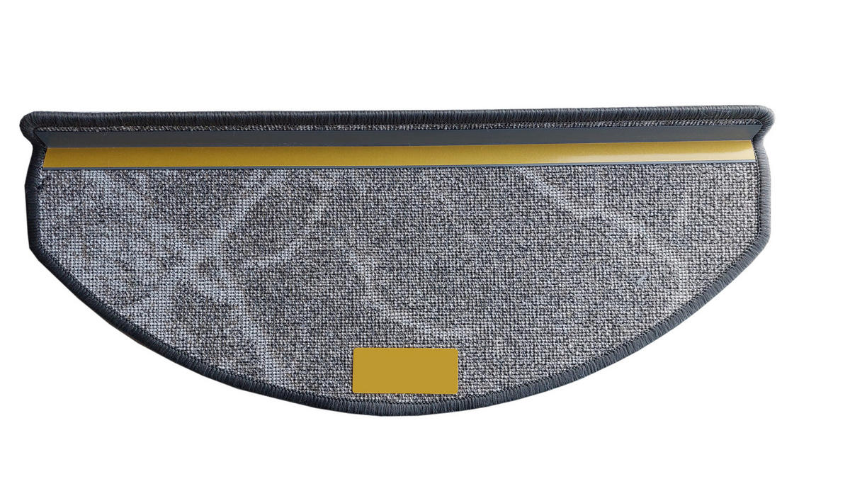 STUFENMATTE Set. 15 Stück "Soft" Marmor Optik Grau 24 x 65 cm - Dunkelgrau/Anthrazit, Textil (24/65/4cm) - oKu-Tex
