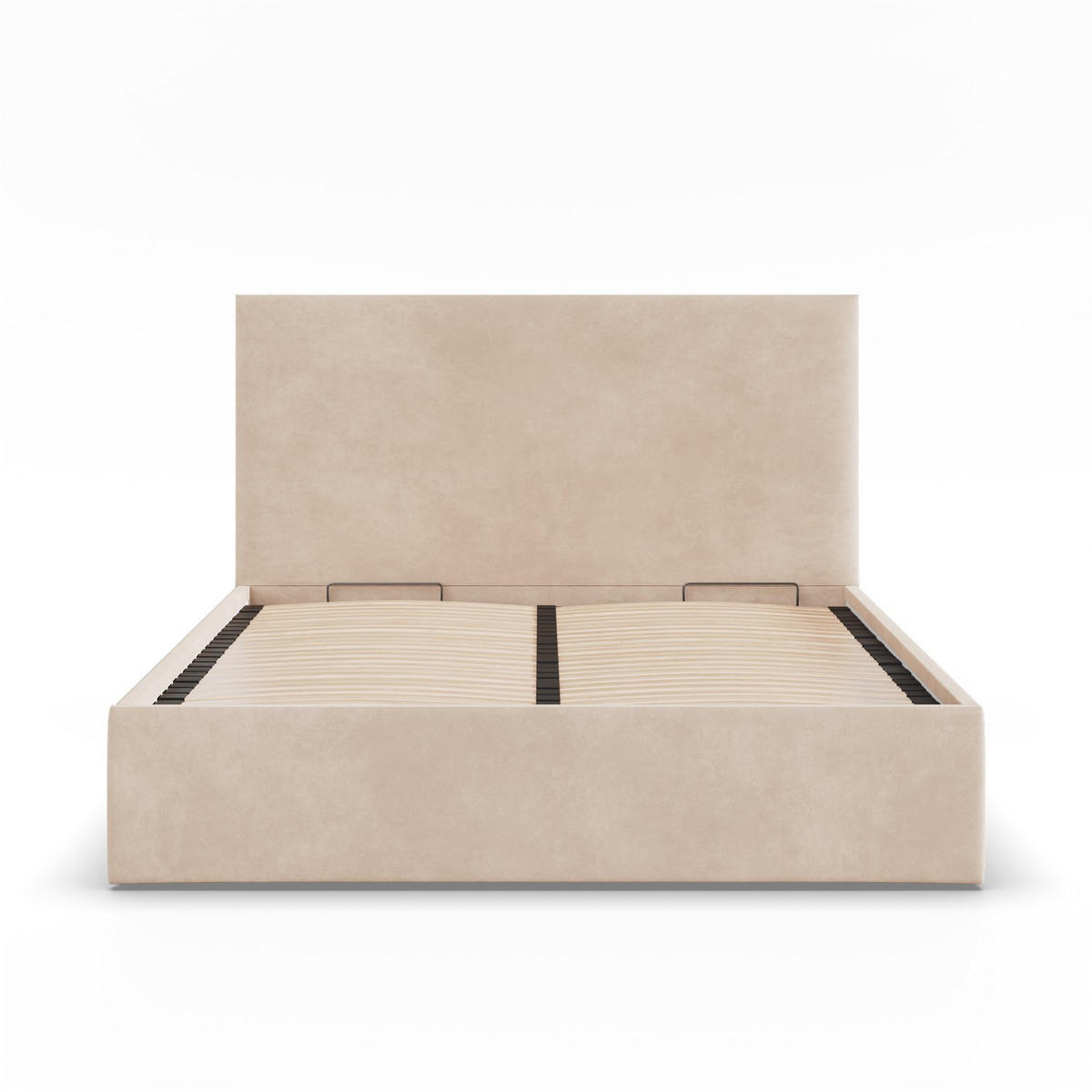 POLSTERBETT MIT KOPFTEIL 180x200 mit Bettkasten PAOLA, Beige - Creme, Textil (180/200cm) - Mebligo
