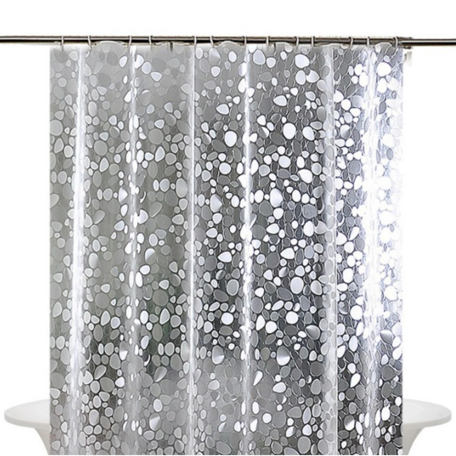 DUSCHVORHANG transluzent schimmelresistent für Badewannen - Transparent, Kunststoff (180/80cm) - MCBOSON
