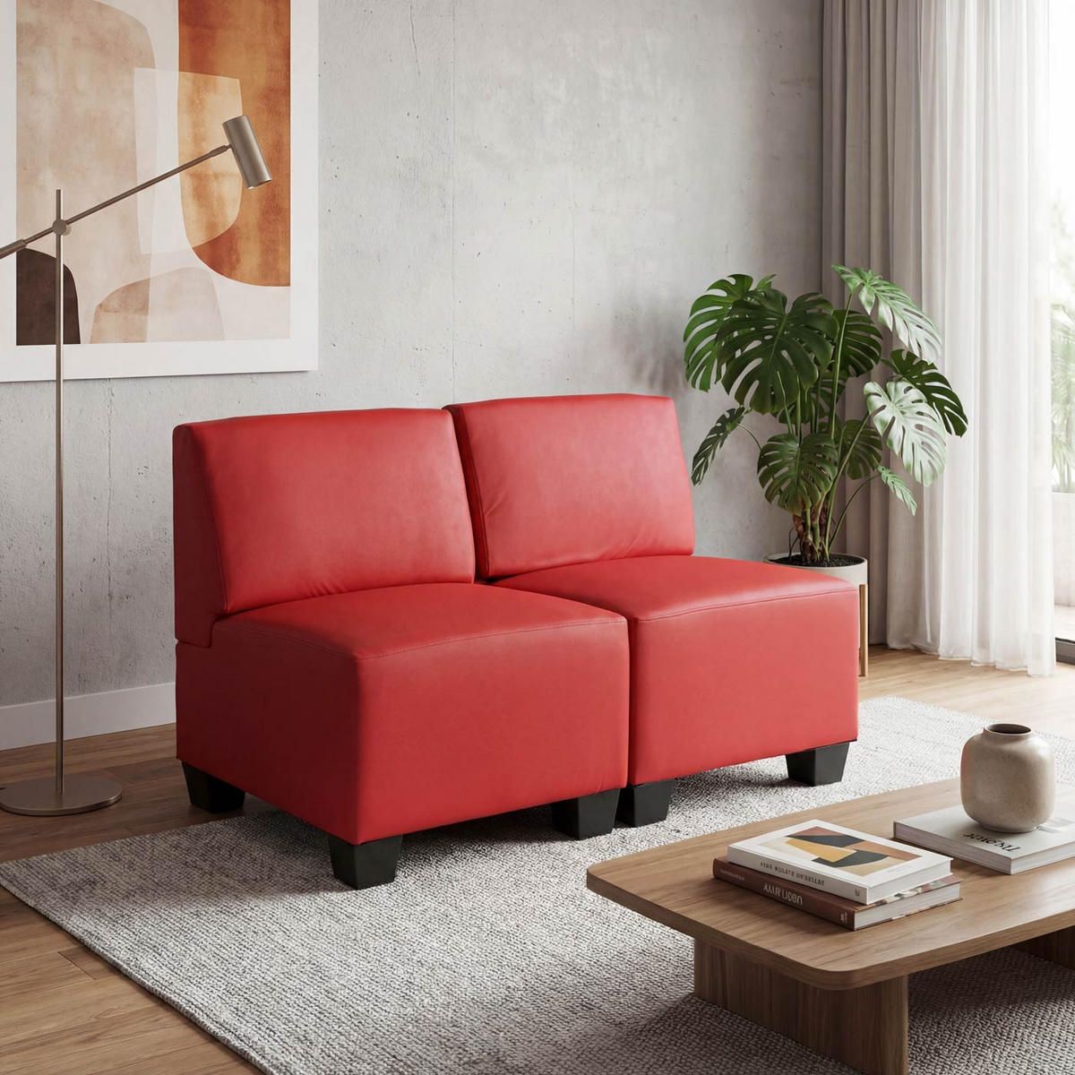 2-SITZER Rot - Rot, Textil (114/76/72cm) - MCW